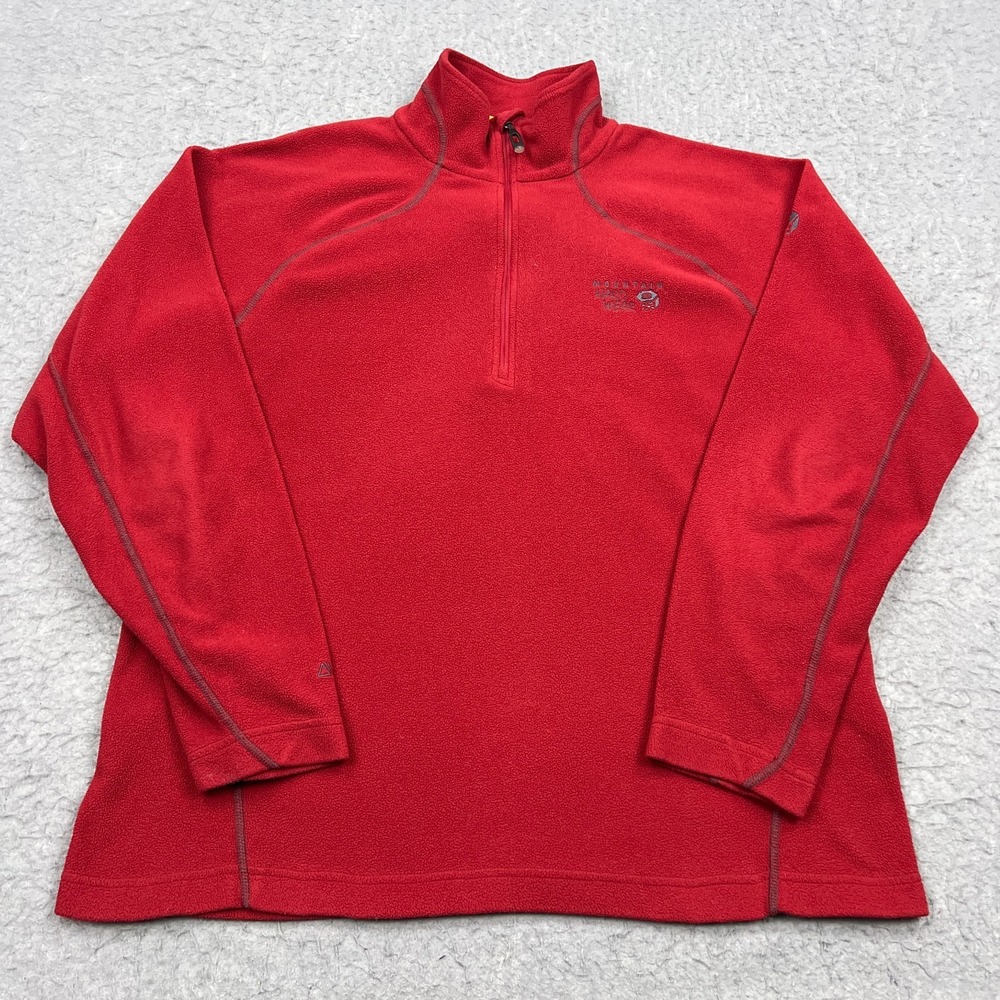 Mountain Hardwear Sweater Men's XL Red 1/4 Zip Polartec Fleece Gorpcore Pullover